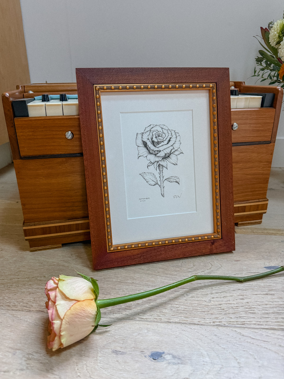 Rose Path: Custom Original Ink Drawing